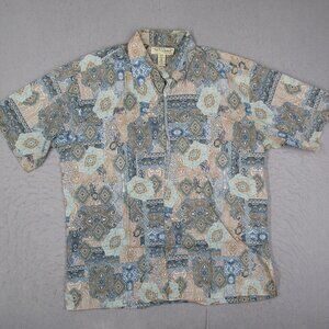 Vintage Tori Richard Shirt Mens Medium Multicolor Cotton Lawn Button Up Hawaiian